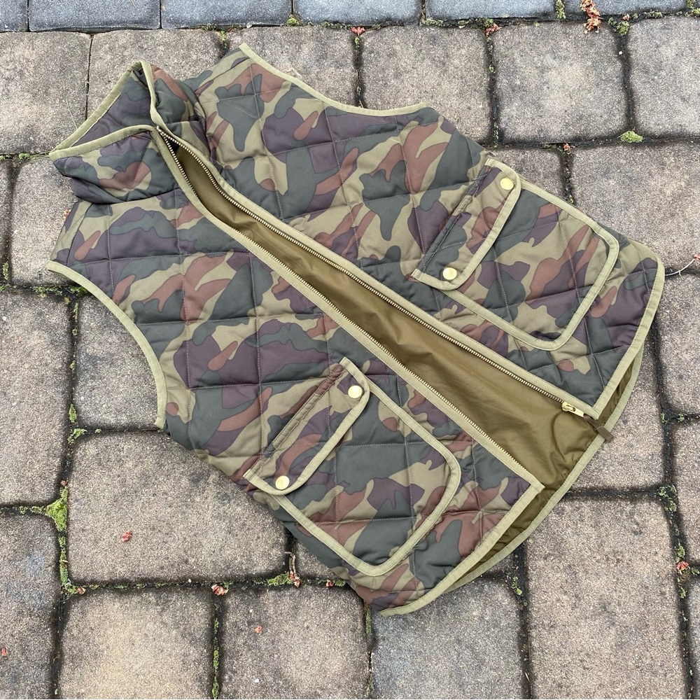 EUC J Crew Camo vest